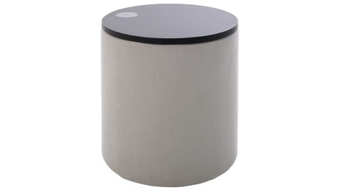 Nachttisch Interliving aus Stoff in Beige Interliving Bettensystem Serie 1420 - Nachtkonsole naturfarbener Stoffbezug Cleo & schwarzes Holz