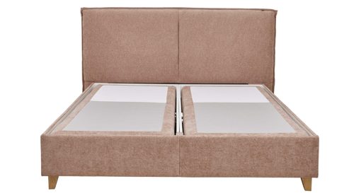 Boxspringbett Interliving aus Stoff in Rosa Interliving Boxspringbett Serie 1420 sienfarbene Chenille Toni & Wildeichefüße - Liegefläche ca. 180 x 200 cm