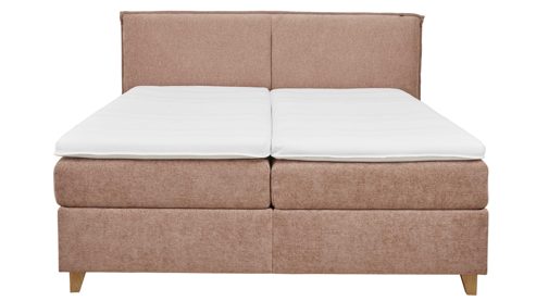 Boxspringbett Interliving aus Stoff in Rosa Interliving Boxspringbett Serie 1420 sienfarbene Chenille Toni & Wildeichefüße - Liegefläche ca. 180 x 200 cm