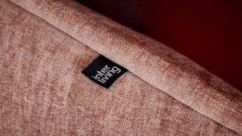 Boxspringbett Interliving aus Stoff in Rosa Interliving Bettensystem Serie 1420 - Boxspringbett sienafarbene Chenille Toni & Wildeichefüße - Liegefläche ca. 180 x 200 cm