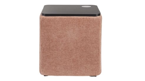 Nachttisch Interliving aus Stoff in Rosa Interliving Boxspringbett Serie 1420 - Nachtkonsole mit Induktionsladefeld sienafarbene Chenille Toni & schwarzes Holz - ca. 48 x 50 cm