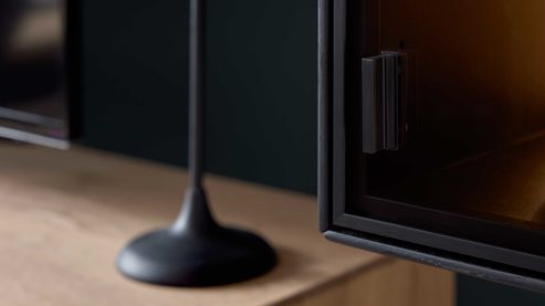 Wohnwand Interliving aus Holz in Holzfarben Interliving Wohnzimmer Serie 2033 - Wohnwand V12605 Asteiche - dreiteilig, Breite ca. 296 cm