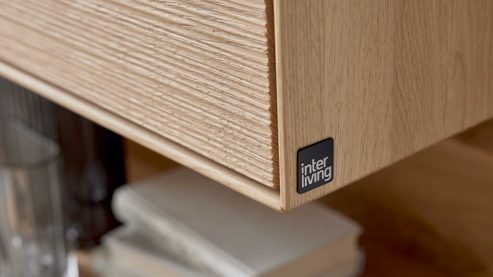 Hängeschrank Interliving aus Holz in Holzfarben Interliving Wohnzimmer Serie 2033 - Hängeschrank Asteiche - eine Tür, Breite ca. 42 cm