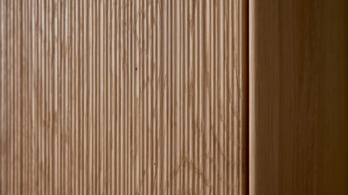 Wohnwand Interliving aus Holz in Holzfarben Interliving Wohnzimmer Serie 2033 - Wohnwand Asteiche - dreiteilig, Breite ca. 296 cm