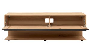 Wohnwand Interliving aus Holz in Holzfarben Interliving Wohnzimmer Serie 2033 - Wohnwand V12605 Asteiche - dreiteilig, Breite ca. 296 cm