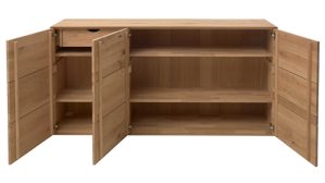 Sideboard Interliving aus Holz in Holzfarben Interliving Wohnzimmer Serie 2033 - Sideboard 126163 Asteiche - drei Türen, Breite ca. 182 cm