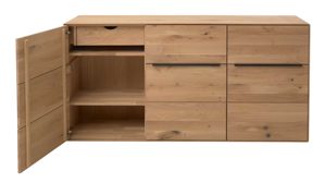 Sideboard Interliving aus Holz in Holzfarben Interliving Wohnzimmer Serie 2033 - Sideboard Asteiche - drei Türen, Breite ca. 182 cm