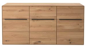 Sideboard Interliving aus Holz in Holzfarben Interliving Wohnzimmer Serie 2033 - Sideboard Asteiche - drei Türen, Breite ca. 182 cm