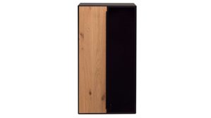 Hängeschrank Interliving aus Holz in Holzfarben Interliving Wohnzimmer Serie 2033 - Hängeschrank 126811 dunkelgraues Glas & Asteiche - zwei Türen, Breite ca. 92 cm