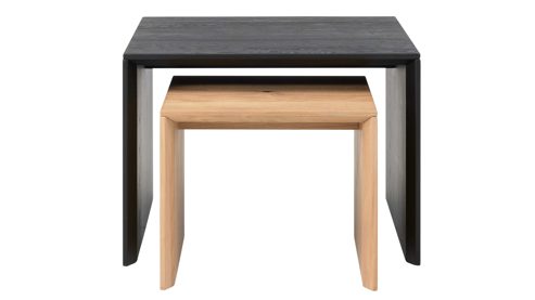 Couchtisch-Set Interliving aus Holz in Schwarz Interliving Wohnzimmer Serie 2033 - Couchtisch-Set V12630 schwarze & biancofarbene Asteiche - zweiteilig