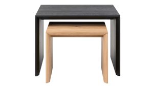 Couchtisch-Set Interliving aus Holz in Schwarz Interliving Wohnzimmer Serie 2033 - Couchtisch-Set schwarze & biancofarbene Asteiche - zweiteilig