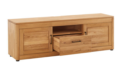 Lowboard PARTNERRING COLLECTION aus Holz in Holzfarben PARTNERRING COLLECTION Programm Vigo - Lowboard Eiche geölt - zwei Holztüren, eine Klappe, ein Fach, ca. 175 x 59 cm