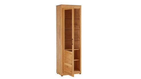 Vitrine PARTNERRING COLLECTION aus Holz in Holzfarben PARTNERRING COLLECTION Programm Vigo - Vitrine Eiche geölt - eine Glastür, ca. 65 x 204 cm