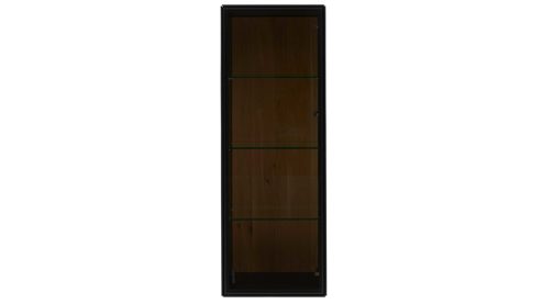 Vitrine Interliving aus Holz in Schwarz Interliving Wohnzimmer Serie 2033 - Hängevitrine 126813 dunkelgraues Glas & schwarze Asteiche - eine Tür, Breite ca. 42 cm