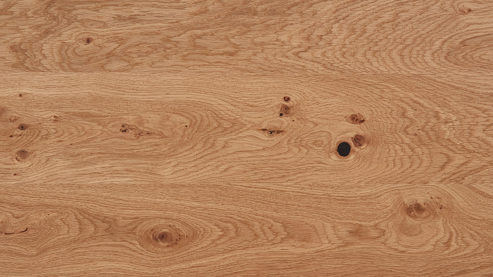 Esstisch Venjakob aus Holz in Holzfarben Hell VENJAKOB Esstisch Phil geölte Wildeiche & anthrazitfarbenes Metall- ca. 140 cm Durchmesser