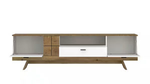 Lowboard Wojcik aus Holz in Holzfarben Weiß Wohnprogramm Oreta - Lowboard Coast Evoke Eiche & Alpinweiß - Breite ca. 216 cm