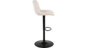 Barhocker Duo collection aus Stoff in Beige Barhocker Kelly cremefarbener Webstoff 112 & schwarzes Metall