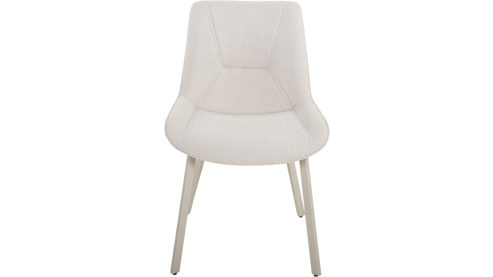 Vierfußstuhl Duo collection aus Stoff in Hellgrau Polsterstuhl Mila hellgrauer Webstoff 116 & taupefarbenes Metallgestell