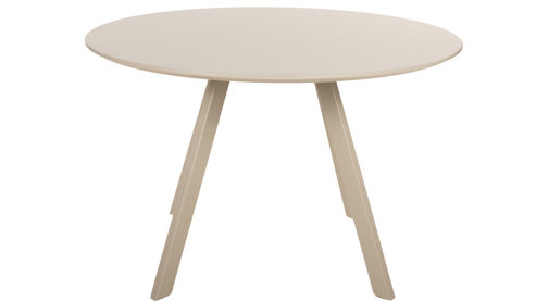 Esstisch Duo collection aus Holz in Taupe Esstisch Pina Taupe & taupefarbenes Metallgestell - ca. 120 cm Durchmesser