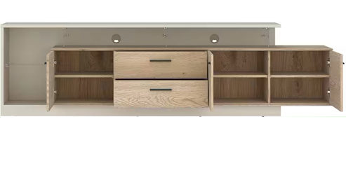 Lowboard Wojcik aus Holz in Holzfarben Lowboard Lagoon Cremona Eiche Torro & Cashmere - Breite ca. 237 cm