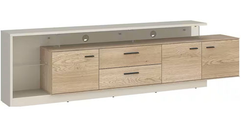 Lowboard Wojcik aus Holz in Holzfarben Lowboard Lagoon Cremona Eiche Torro & Cashmere - Breite ca. 237 cm