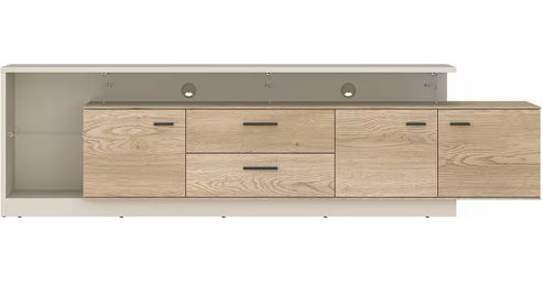 Lowboard Wojcik aus Holz in Holzfarben Lowboard Lagoon Cremona Eiche Torro & Cashmere - Breite ca. 237 cm