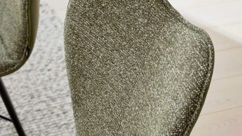 Vierfußstuhl Interliving aus Stoff in Grün Interliving Esszimmer Serie 5115 - Vierfußstuhl Aiko Four A12 jadefarbenes Leder LD7830 & moosfarbener Bezug Sneak 59, umbraugraues Metall