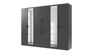 Kleiderschrank Wimex modern furniture aus Holz in Dunkelgrau Drehtürenschrank Dillingen Graphit & Spiegel - Breite ca. 270 cm
