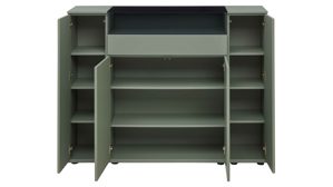 Highboard Interliving aus Holz in Grün Interliving Wohnzimmer Serie 2031 - Highboard Schilfgrün - Breite ca. 150 cm