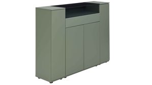 Highboard Interliving aus Holz in Grün Interliving Wohnzimmer Serie 2031 - Highboard Schilfgrün - Breite ca. 150 cm