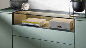 Highboard Interliving aus Holz in Grün Interliving Wohnzimmer Serie 2031 - Highboard BK15070 Schilfgrün - Breite ca. 150 cm