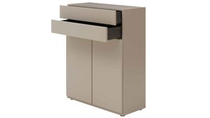 Highboard Interliving aus Holz in Grau Interliving Wohnzimmer Serie 2031 - Highboard Grau & Risseiche - vier Türen, zwei Schubladen, Breite ca. 180 cm