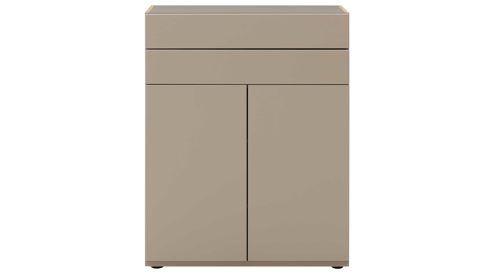 Highboard Interliving aus Holz in Grau Interliving Wohnzimmer Serie 2031 - Highboard Grau & Risseiche - vier Türen, zwei Schubladen, Breite ca. 180 cm