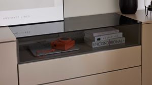 Sideboard Interliving aus Holz in Grau Interliving Wohnzimmer Serie 2031 - Sideboard Grau & Risseiche - zwei Türen, zwei Schubladen, Breite ca. 180 cm