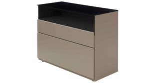 Sideboard Interliving aus Holz in Grau Interliving Wohnzimmer Serie 2031 - Sideboard Grau & Risseiche - zwei Türen, zwei Schubladen, Breite ca. 180 cm