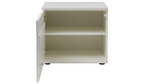 Wohnwand Interliving aus Holz in Weiß Interliving Wohnzimmer Serie 2031 - Wohnwand EB33001 Tonweiß & graues Glas - Länge ca. 330 cm