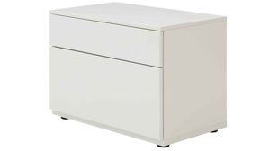 Wohnwand Interliving aus Holz in Weiß Interliving Wohnzimmer Serie 2031 - Wohnwand Tonweiß & graues Glas - Länge ca. 330 cm