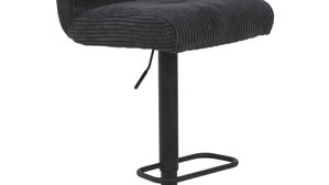 Barhocker Hela aus Stoff in Anthrazit Barhocker Leni H Anthrazit & schwarzes Metall - drehbar