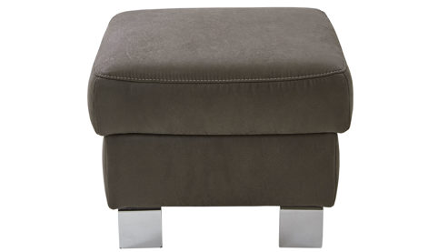 Polsterhocker modulmaster aus Stoff in Anthrazit Modulmaster MM-PP1194 - Polsterhocker anthrazitfarbene Mikrofaser Saddle & Metallfüße W009-M01 - ca. 60 x 60 cm