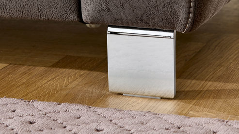 Ecksofa modulmaster aus Stoff in Anthrazit Modulmaster MM-PP1194 - Ecksofa anthrazitfarbene Mikrofaser Saddle & Metallfüße W009-M01 - Stellfläche ca. 160 x 244 cm