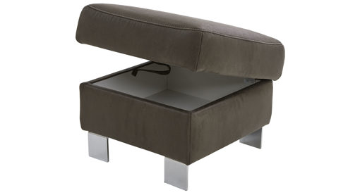 Funktionshocker modulmaster aus Stoff in Anthrazit Modulmaster MM-PP1194 - Polsterhocker mit Funktion anthrazitfarbene Mikrofaser Saddle & Metallfüße W009-M01 - ca. 60 x 60 cm