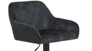 Barhocker Hela aus Stoff in Anthrazit Barhocker Dollie H Anthrazit & schwarzes Metall - drehbar