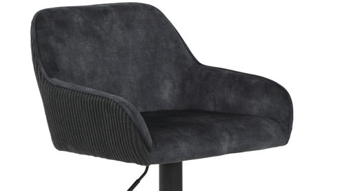 Barhocker Hela aus Stoff in Anthrazit Barhocker Dollie H Anthrazit & schwarzes Metall - drehbar
