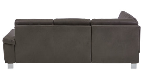 Ecksofa modulmaster aus Stoff in Anthrazit Modulmaster MM-PP1194 - Ecksofa anthrazitfarbene Mikrofaser Saddle & Metallfüße W009-M01 - Stellfläche ca. 160 x 244 cm