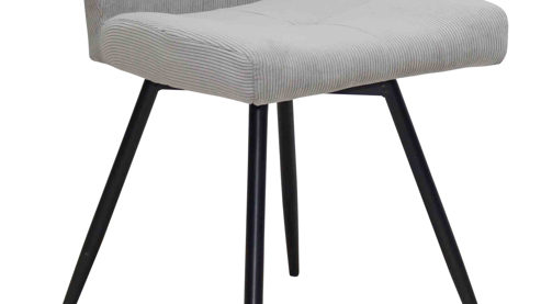 Vierfußstuhl Hela aus Stoff in Grau Polsterstuhl Ally I S Grau & schwarzes Metall - drehbar