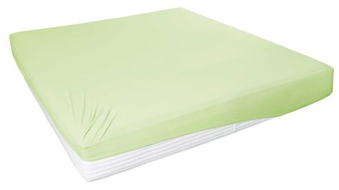 Spannbettlaken H. g. hahn haustextilien® aus Stoff in Hellgrün HAHN Spannbettlaken limonenfarbener Baumwolljersey - ca. 150 x 200 cm