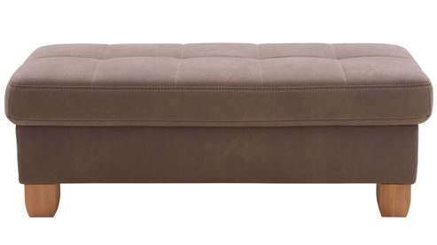 Polsterhocker modulmaster aus Stoff in Braun Modulmaster MM-PP1188 - XXL-Polsterhocker nougatbraune Mikrofaser Mammut & geölte Wildeiche - ca. 130 x 65 cm