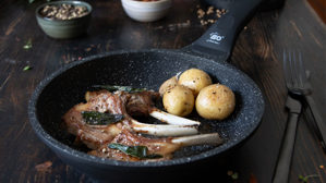 Bratpfanne Elo® aus Metall in Schwarz ELO® Schmorpfanne Siloncast Aluguss – Durchmesser ca. 24 cm