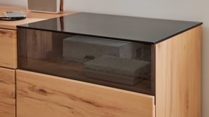 Wohnwand Interliving aus Holz in Holzfarben Interliving Wohnzimmer Serie 2031 - Wohnwand Balkenbuche - Länge ca. 330 cm