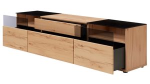 Wohnwand Interliving aus Holz in Holzfarben Interliving Wohnzimmer Serie 2031 - Wohnwand Balkenbuche - Länge ca. 330 cm